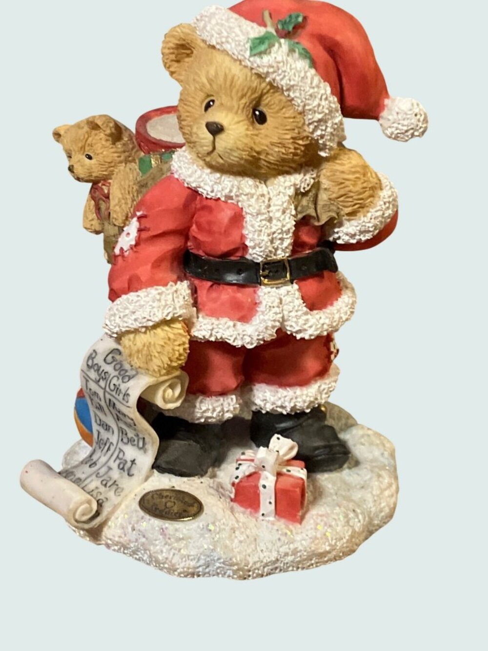 Cherished Teddies Nickolas Santa Bear Figurine 1995 Limited Edition Christmas